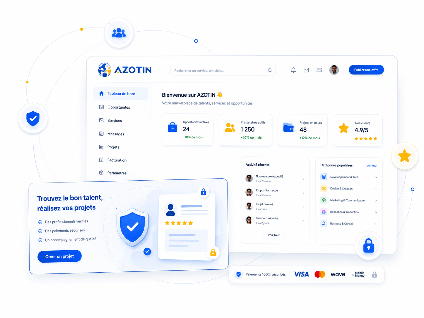 Visuel d’illustration de la marketplace AZOTIN pour les services professionnels